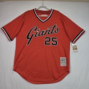 Mitchell & Ness Giants Barry Bonds #25 Jersey Orange MLB Cooperstown Size 52 XXL